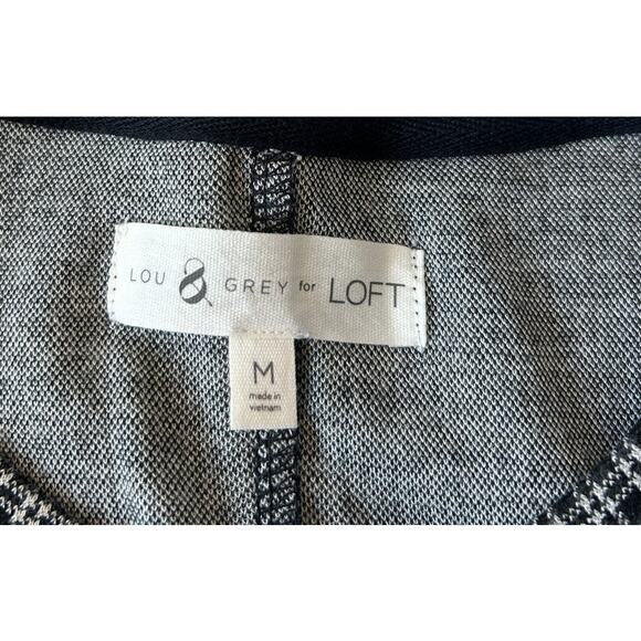 Lou & Grey for Loft Dress Women's Sz M B/W Long Sleeve Pullover Swing Jersey Y2K - Picture 6 of 7
